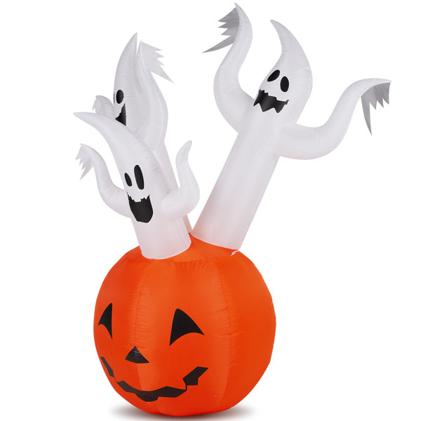 5.9 FT Halloween Inflatable Pumpkin Ghost Outdoor Decorations, Scary Blow up Yard Decor with Built-in LED Lights for Holiday Party Yard Lawn Garden - product view 3
