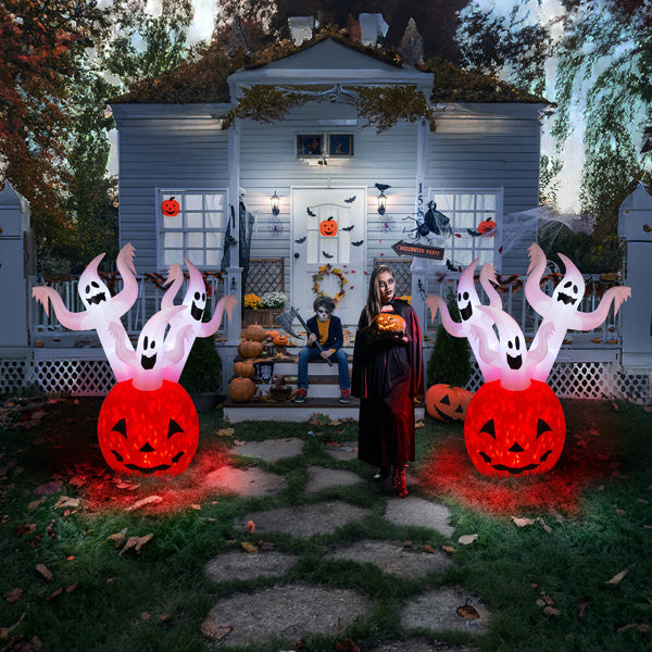 5.9 FT Halloween Inflatable Pumpkin Ghost Outdoor Decorations, Scary Blow up Yard Decor with Built-in LED Lights for Holiday Party Yard Lawn Garden - product view 13