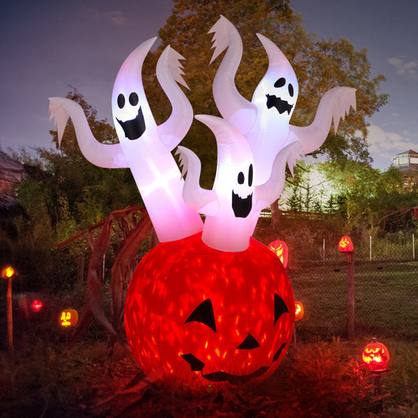 5.9 FT Halloween Inflatable Pumpkin Ghost Outdoor Decorations, Scary Blow up Yard Decor with Built-in LED Lights for Holiday Party Yard Lawn Garden - product view 17