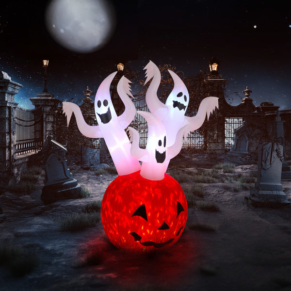 5.9 FT Halloween Inflatable Pumpkin Ghost Outdoor Decorations, Scary Blow up Yard Decor with Built-in LED Lights for Holiday Party Yard Lawn Garden - product view 14