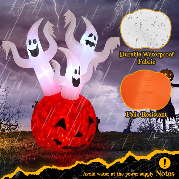 5.9 FT Halloween Inflatable Pumpkin Ghost Outdoor Decorations, Scary Blow up Yard Decor with Built-in LED Lights for Holiday Party Yard Lawn Garden - product view 6