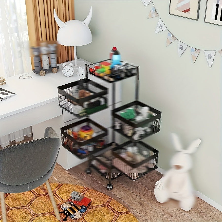 5-Tier Rotating Kitchen Storage Basket Cart - product view 7