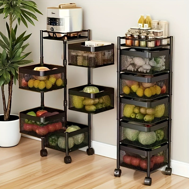 5-Tier Rotating Kitchen Storage Basket Cart - product view 2