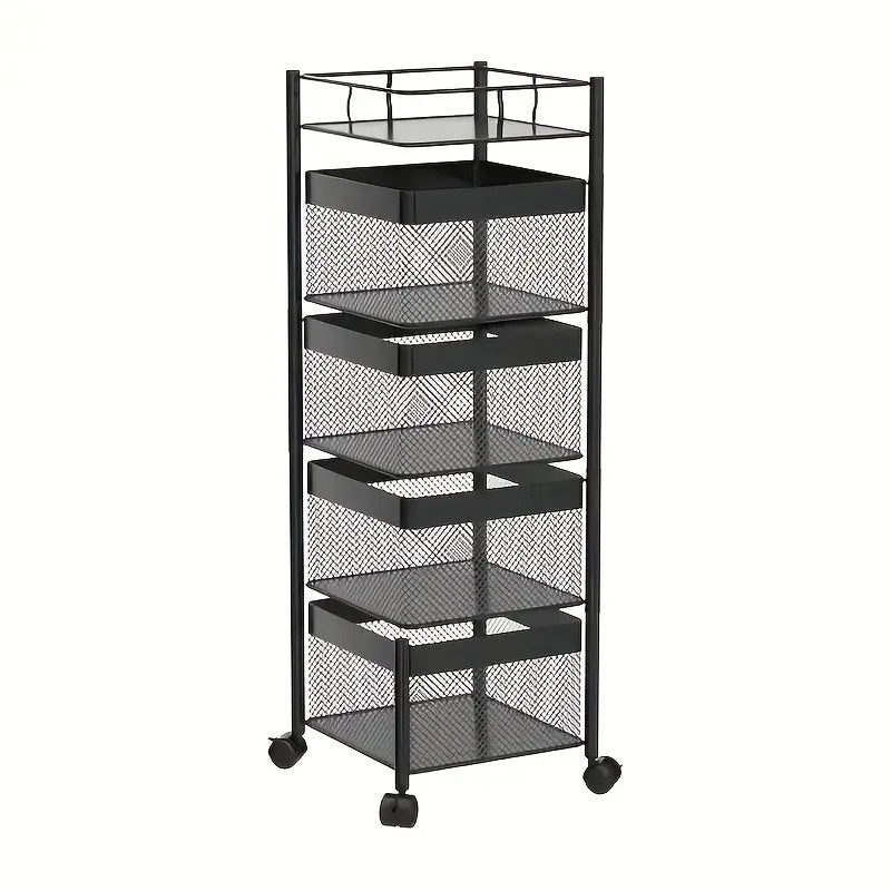 5-Tier Rotating Kitchen Storage Basket Cart - product view 6