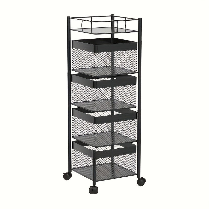 5-Tier Rotating Kitchen Storage Basket Cart - product view 3