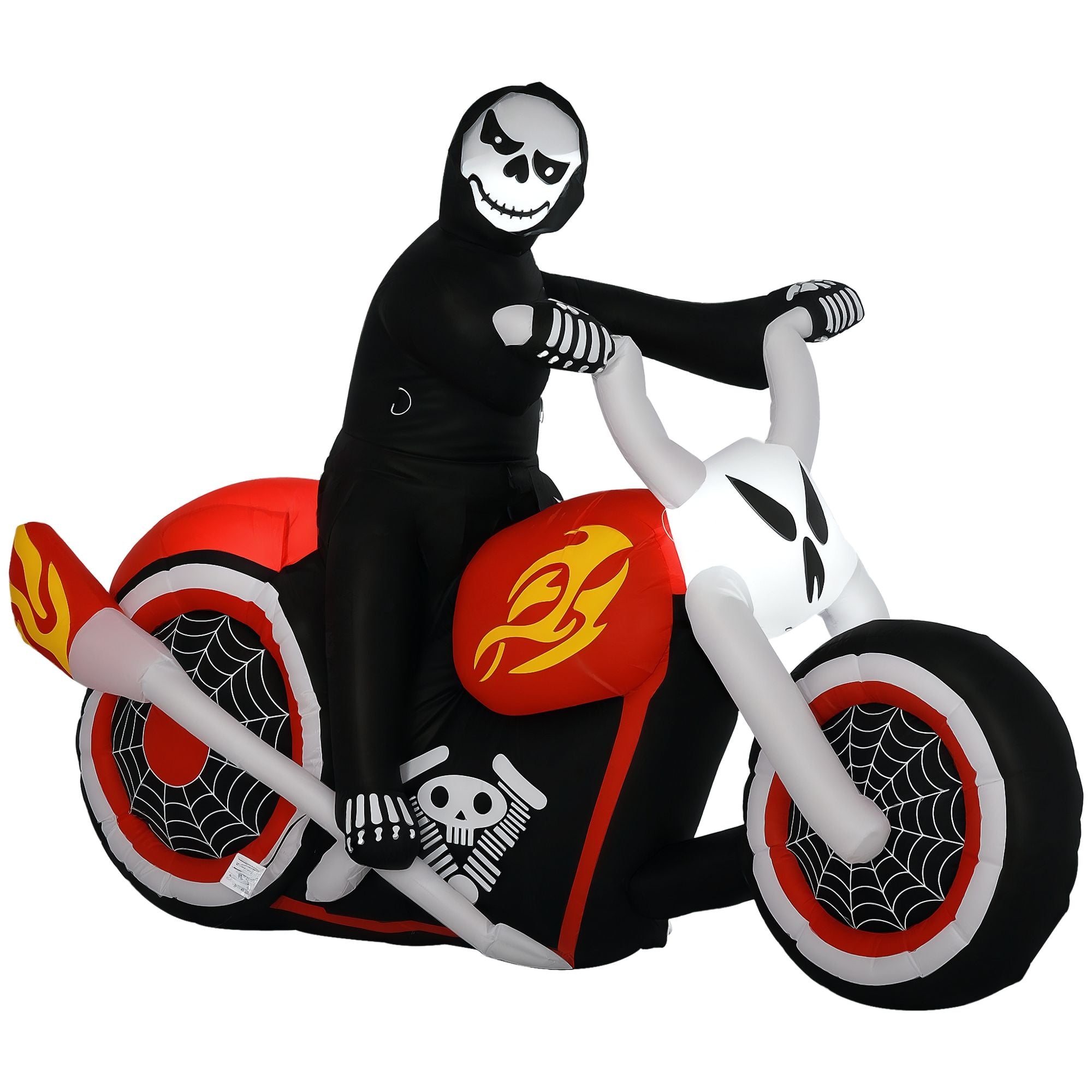 HOMCOM 7.5 ft Halloween Inflatable Ghost Biker with LED Lights