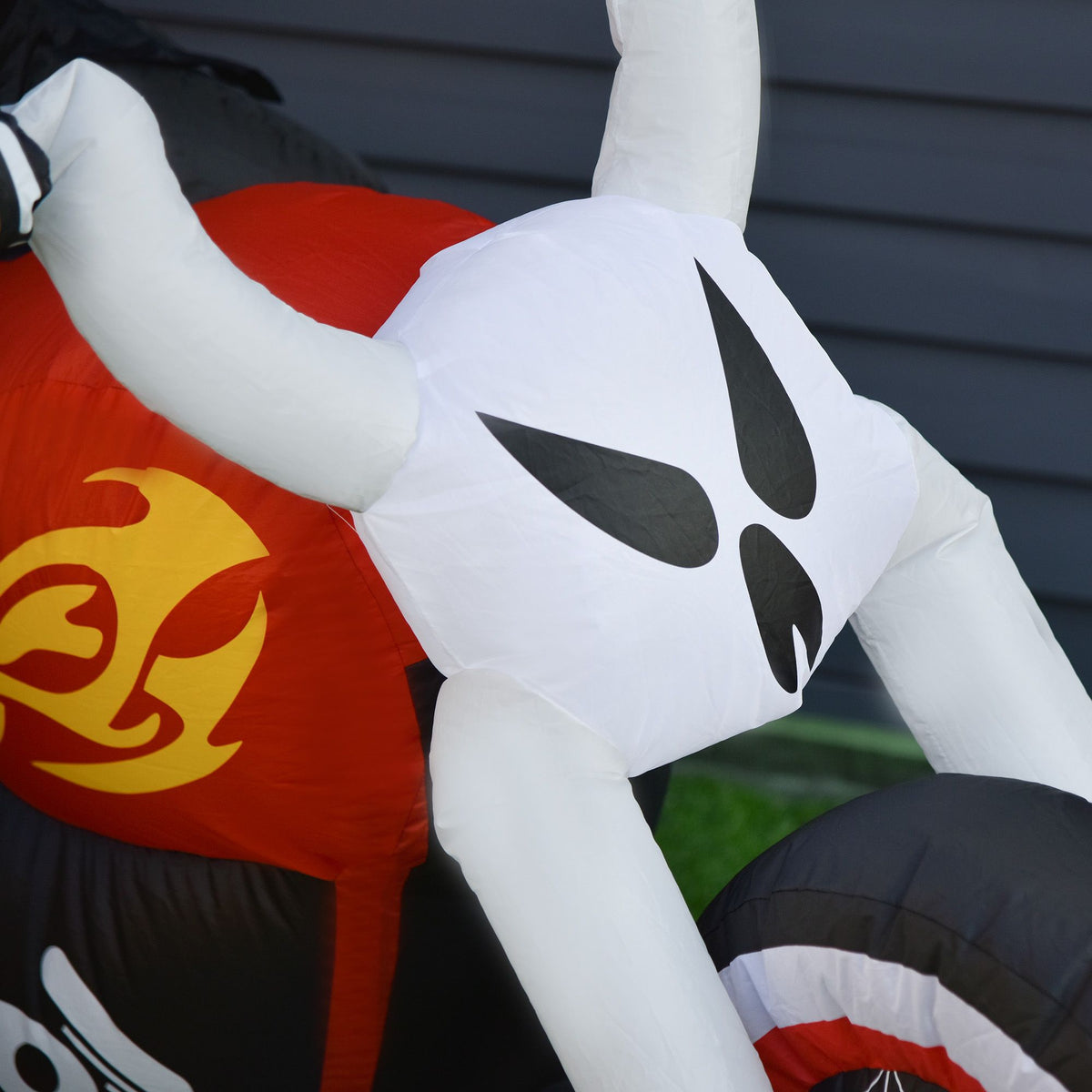 7.5' W Halloween Inflatables Outdoor Decorations Grim Ghost Biker, Blow Up LED Yard Decor for Garden, Lawn, Party, Holiday, Waterproof - product view 9
