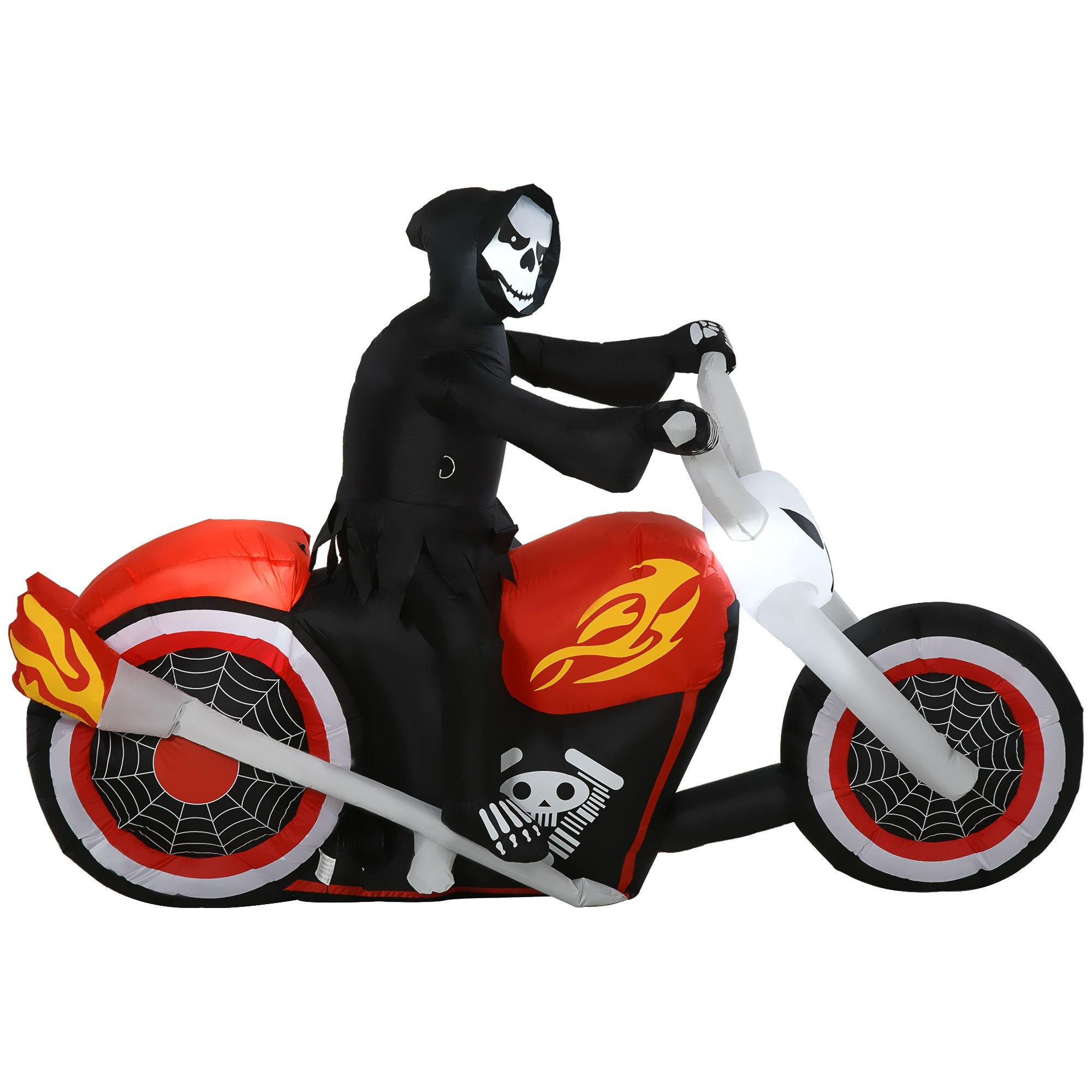 HOMCOM 7.5 ft Halloween Inflatable Ghost Biker with LED Lights