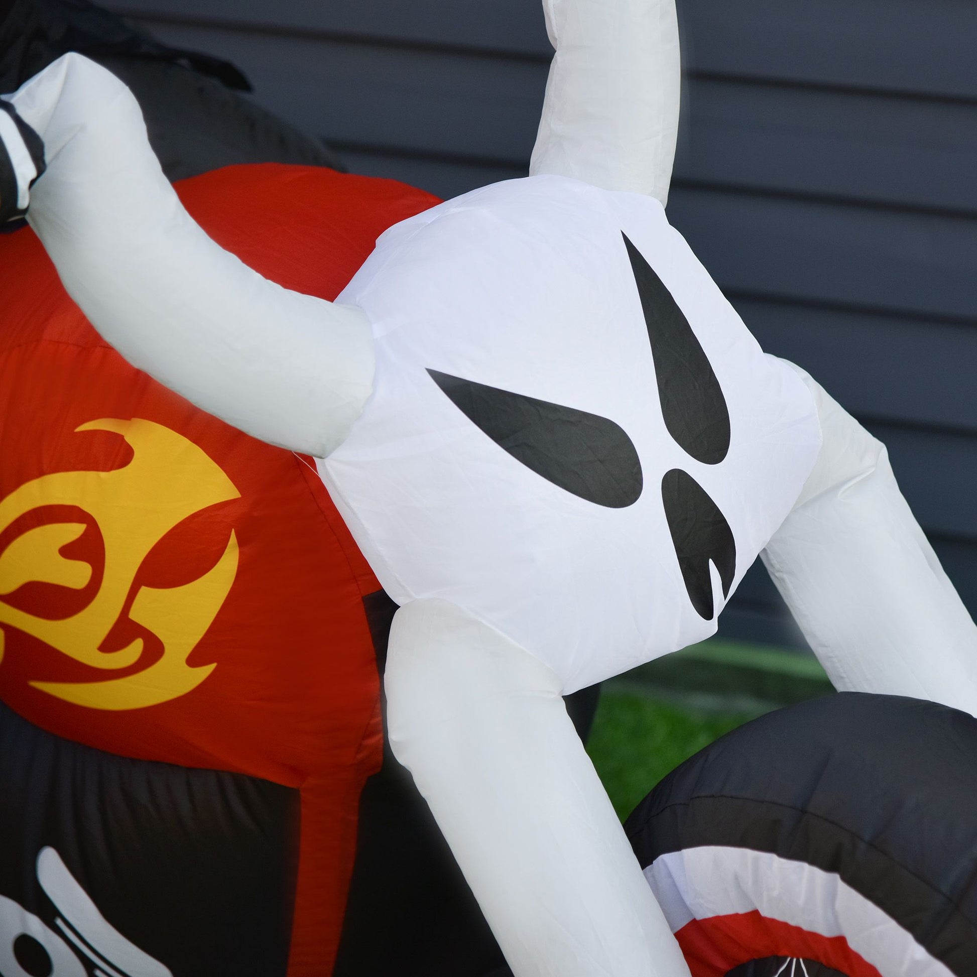 HOMCOM 7.5 ft Halloween Inflatable Ghost Biker with LED Lights