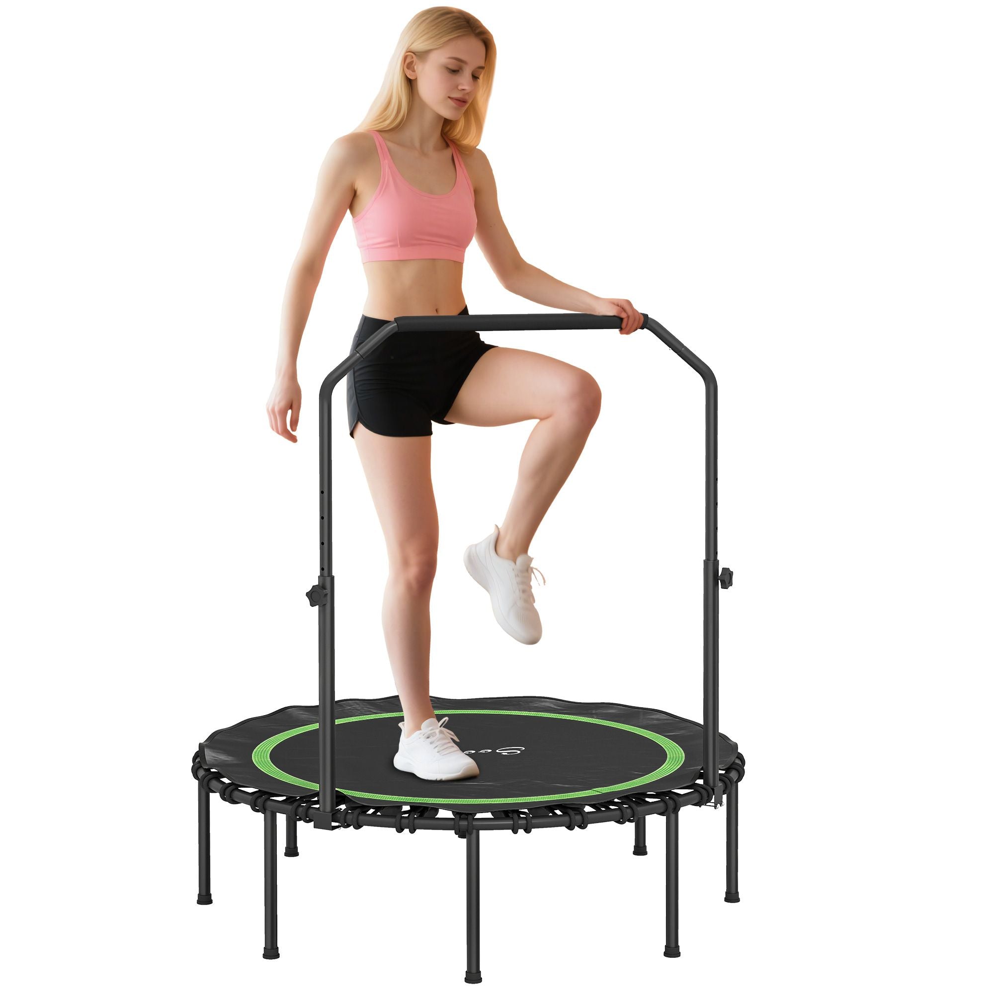 Soozier 45 in Foldable Fitness Trampoline with Adjustable Handle, Green - product view 11