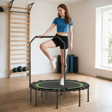 Soozier 45 in Foldable Fitness Trampoline with Adjustable Handle, Green - product view 2