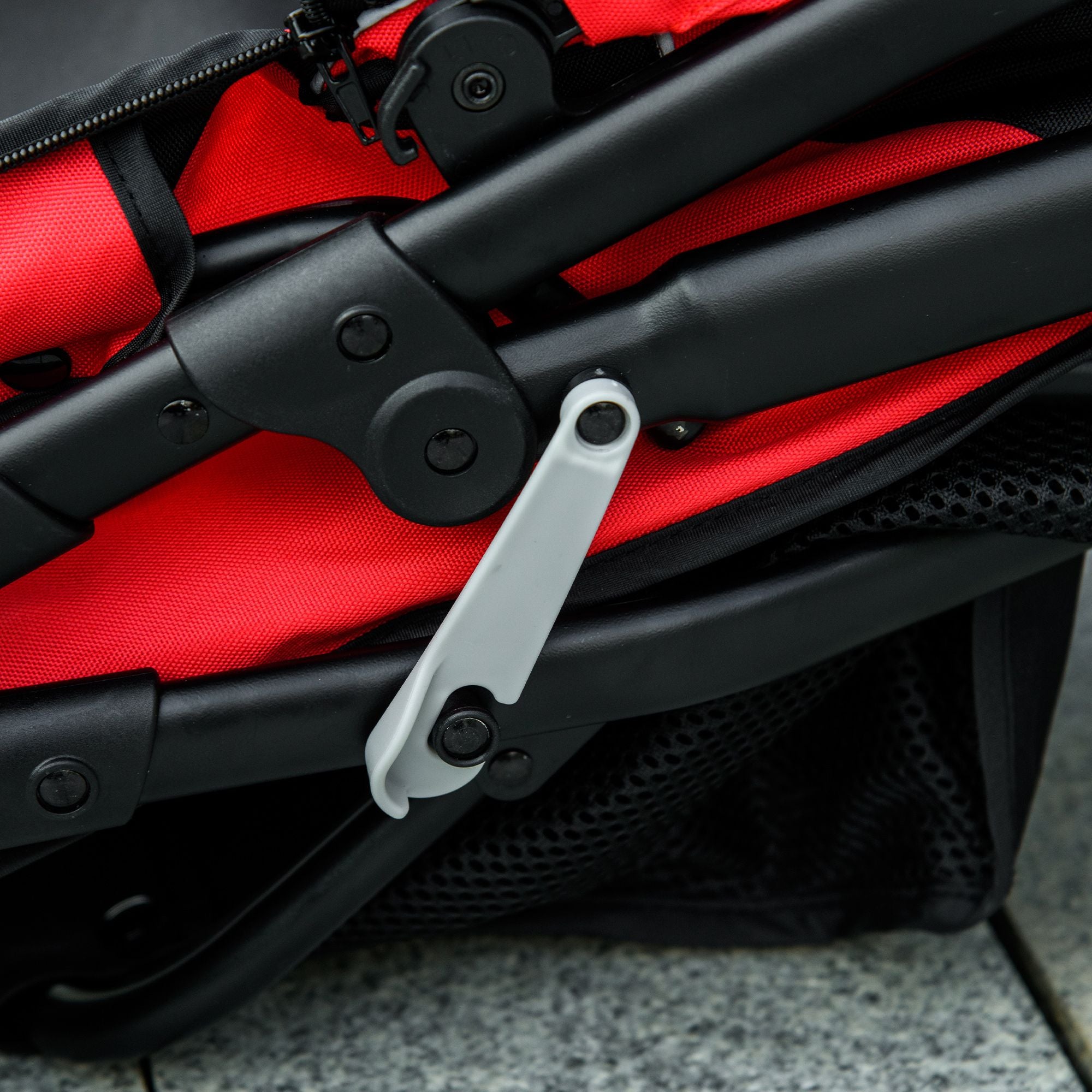 PawHut 3-Wheel Pet Stroller with Adjustable Canopy and Storage Basket, Red - product view 9