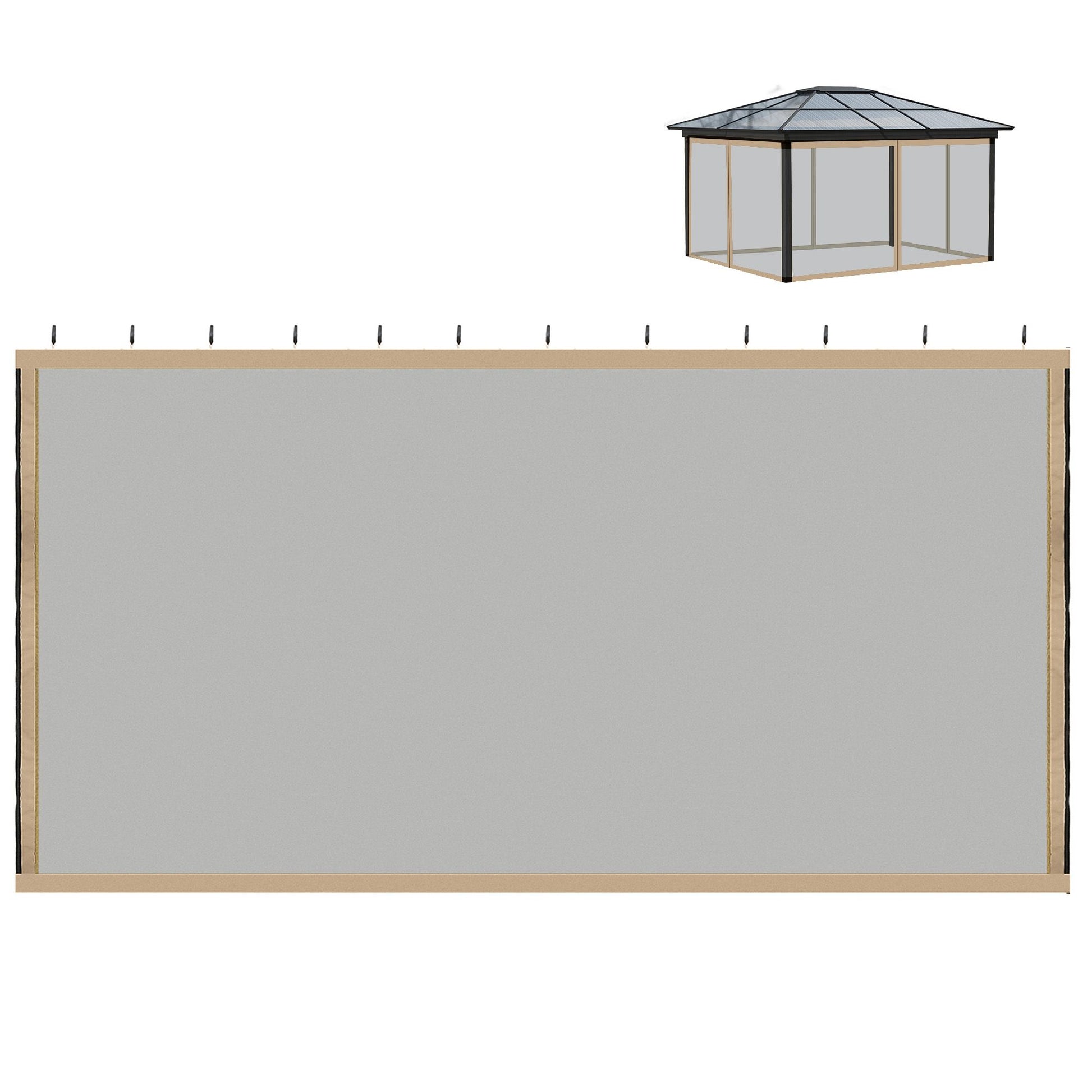 Outsunny Replacement Mesh Sidewall Netting for 10 x 10 ft Gazebos, Beige