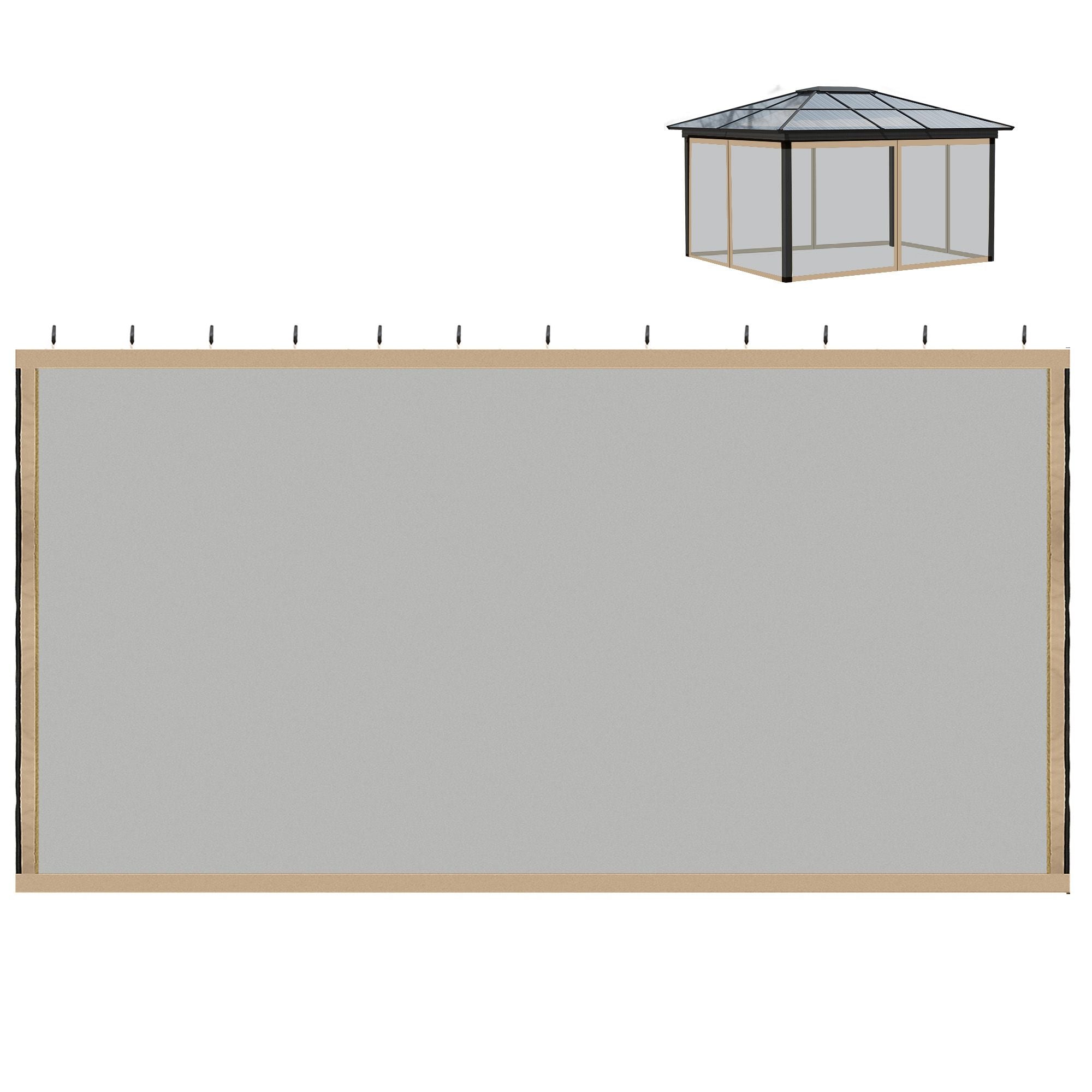 Outsunny Replacement Mesh Sidewall Netting for 10 x 10 ft Gazebos, Beige