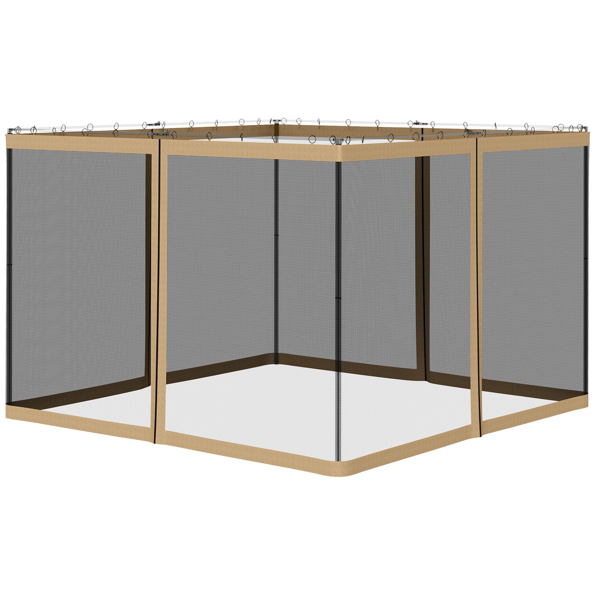 Outsunny Replacement Mesh Sidewall Netting for 10 x 10 ft Gazebos, Beige