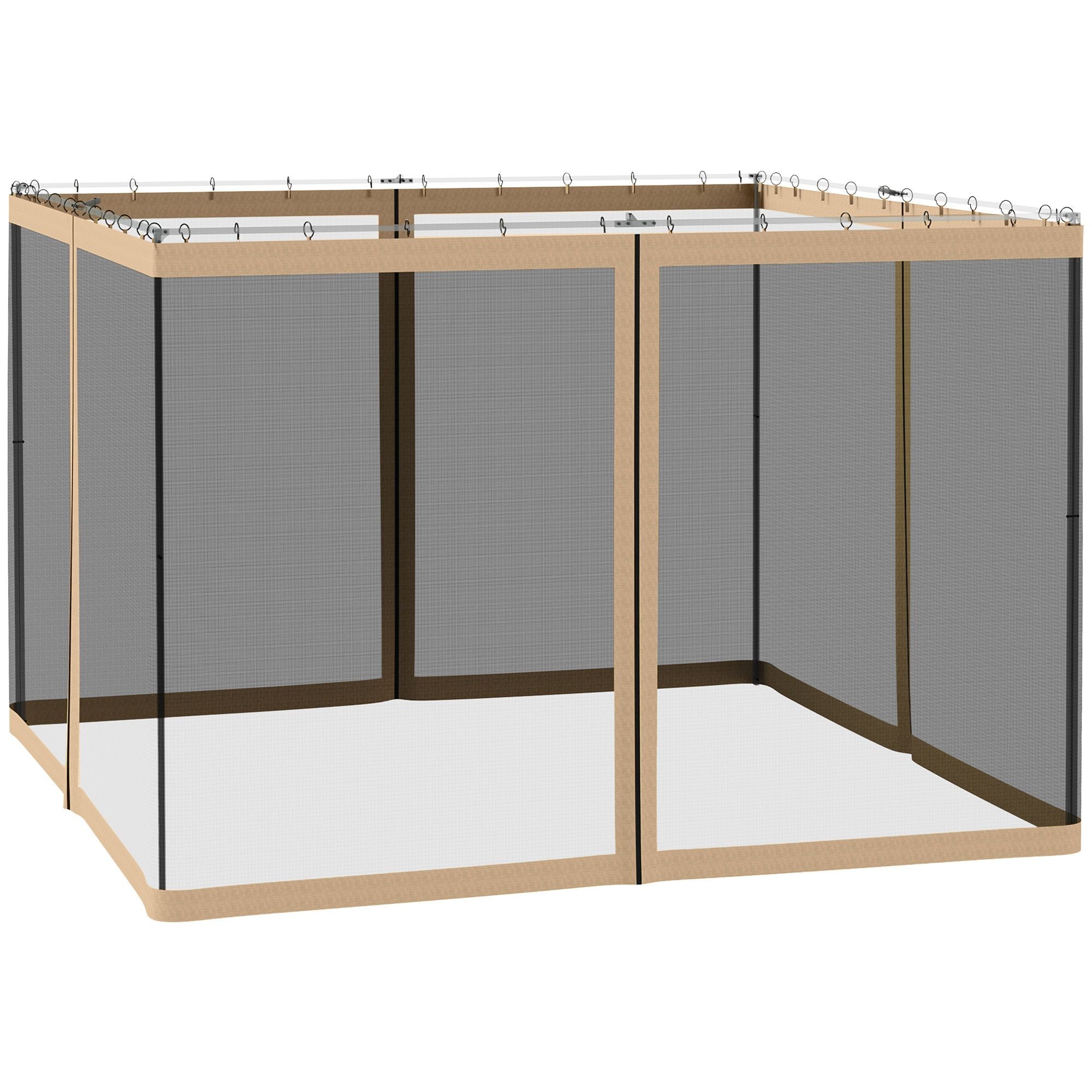 Outsunny Replacement Mesh Sidewall Netting for 10 x 10 ft Gazebos, Beige