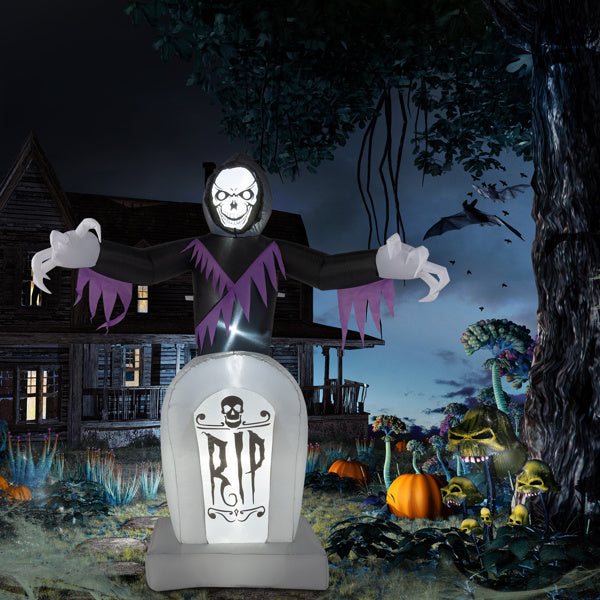 8ft Garden 3pcs LED String Lights Grim Reaper and Grave Inflatable Halloween Decoration - product view 5