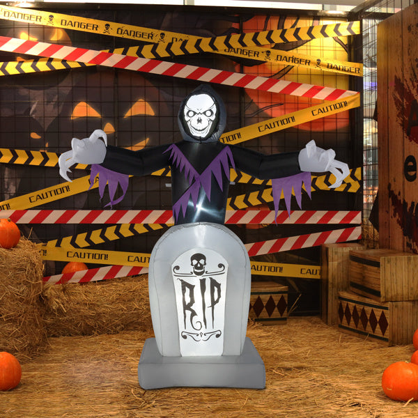 8ft Garden 3pcs LED String Lights Grim Reaper and Grave Inflatable Halloween Decoration - product view 10
