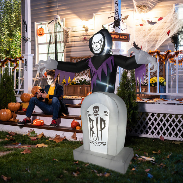 8ft Garden 3pcs LED String Lights Grim Reaper and Grave Inflatable Halloween Decoration - product view 9
