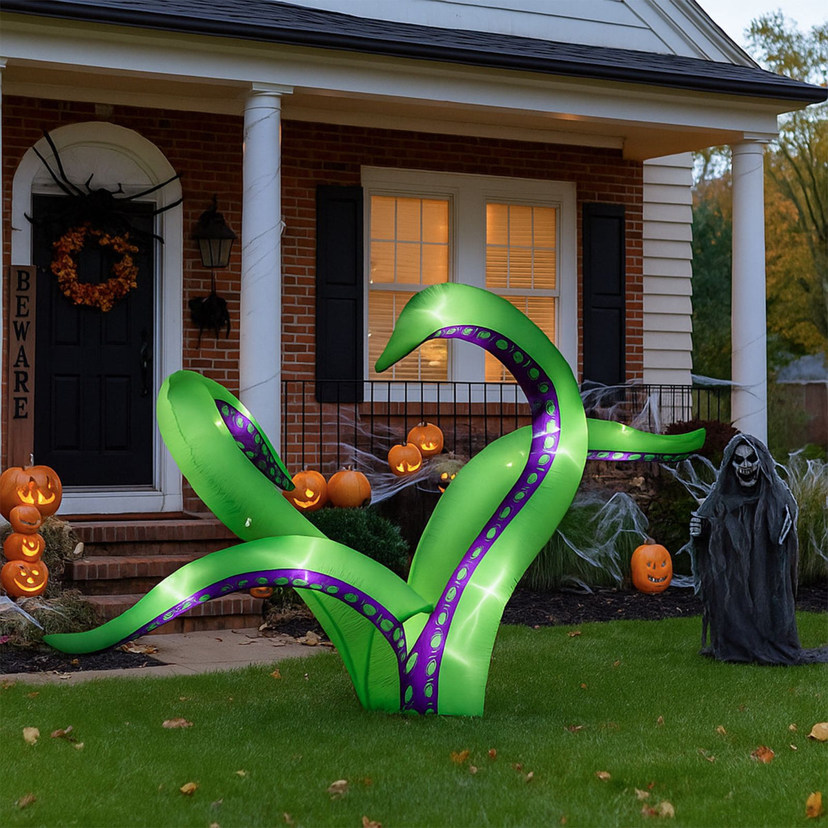 2 Pack Halloween Inflatable Octopus Tentacles Outdoor Decorations, Blow Up Hanging Decoration with Built-in LED Lights, Striking Window Decor for - product view 10