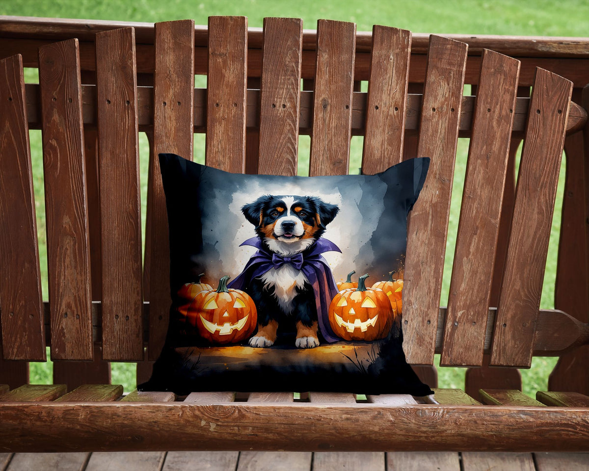 Bernese Mountain Dog Puppy Halloween Throw Pillow Indoor/Outdoor Decorative Throw Pillow, 14 x 14 in - product view 4