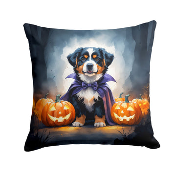 Bernese Mountain Dog Puppy Halloween Throw Pillow Indoor/Outdoor Decorative Throw Pillow, 14 x 14 in