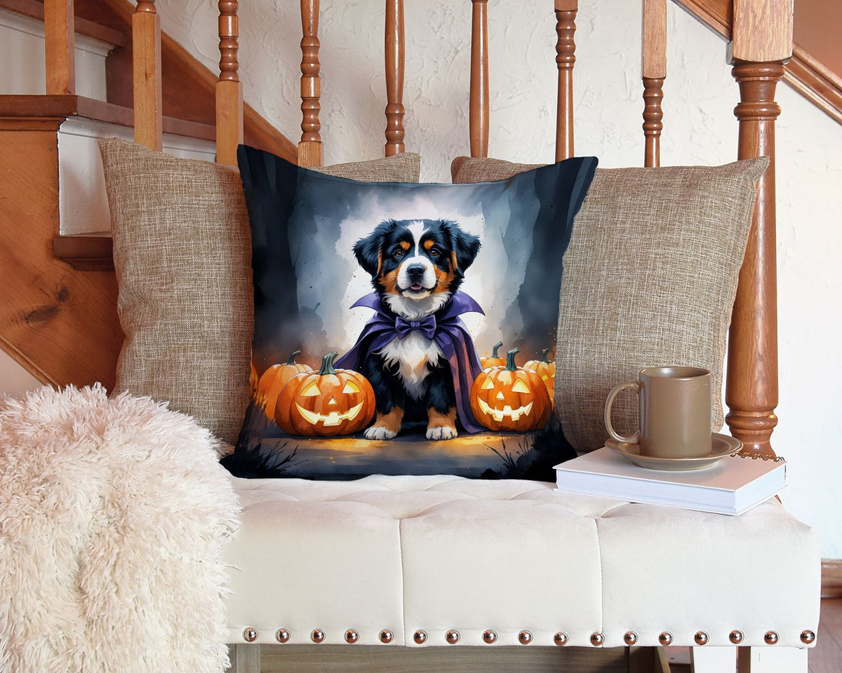 Bernese Mountain Dog Puppy Halloween Throw Pillow Indoor/Outdoor Decorative Throw Pillow, 14 x 14 in - product view 5