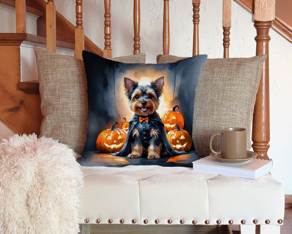 Yorkshire Terrier Yorkie Puppy Halloween Throw Pillow Indoor/Outdoor Decorative Throw Pillow, 14 x 14 in - product view 5