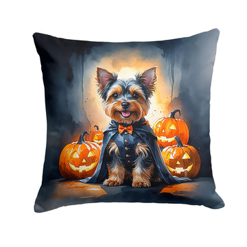 Yorkshire Terrier Yorkie Puppy Halloween Throw Pillow Indoor/Outdoor Decorative Throw Pillow, 14 x 14 in