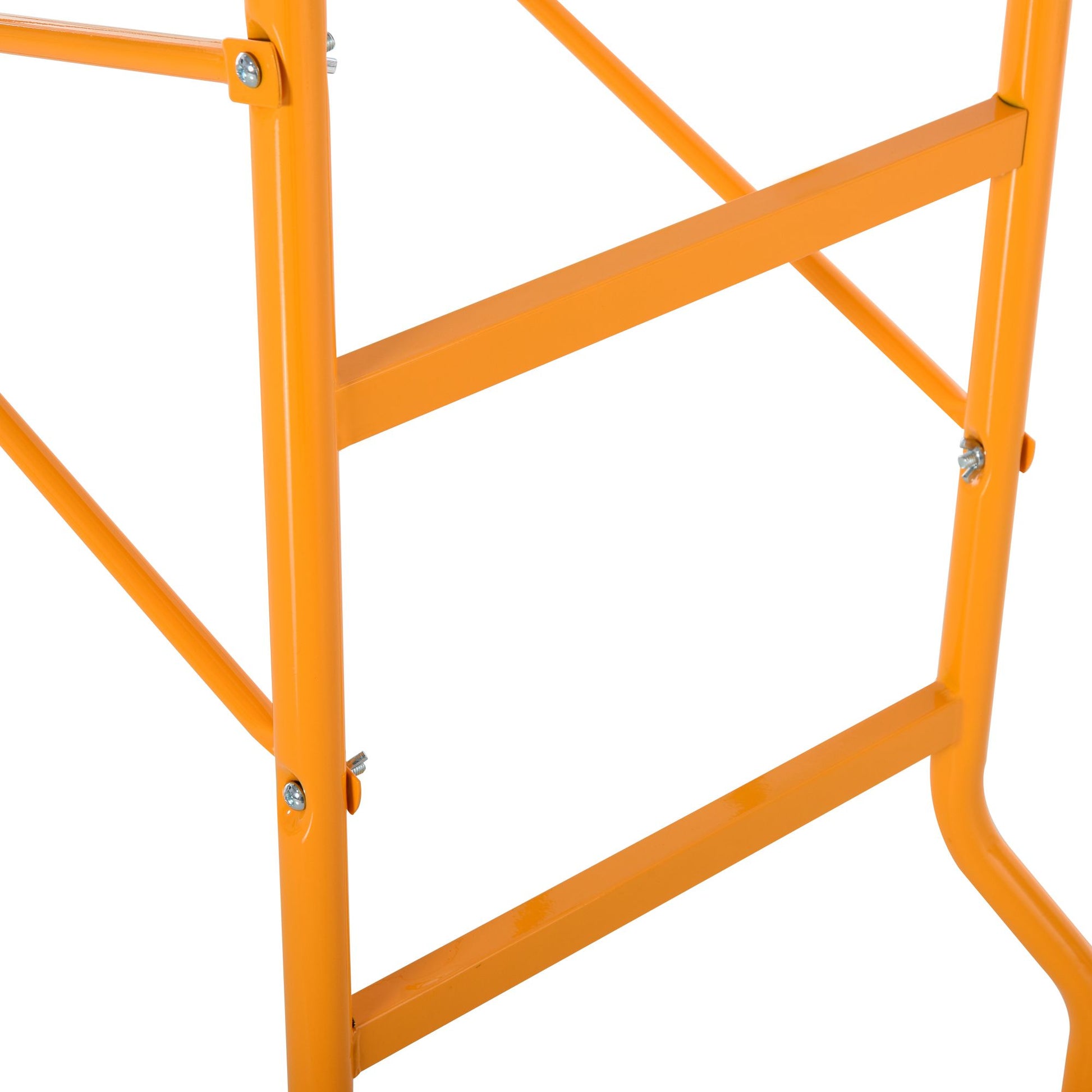 HOMCOM 4-Step Steel Mobile Scaffold Work Platform, Black & Yellow