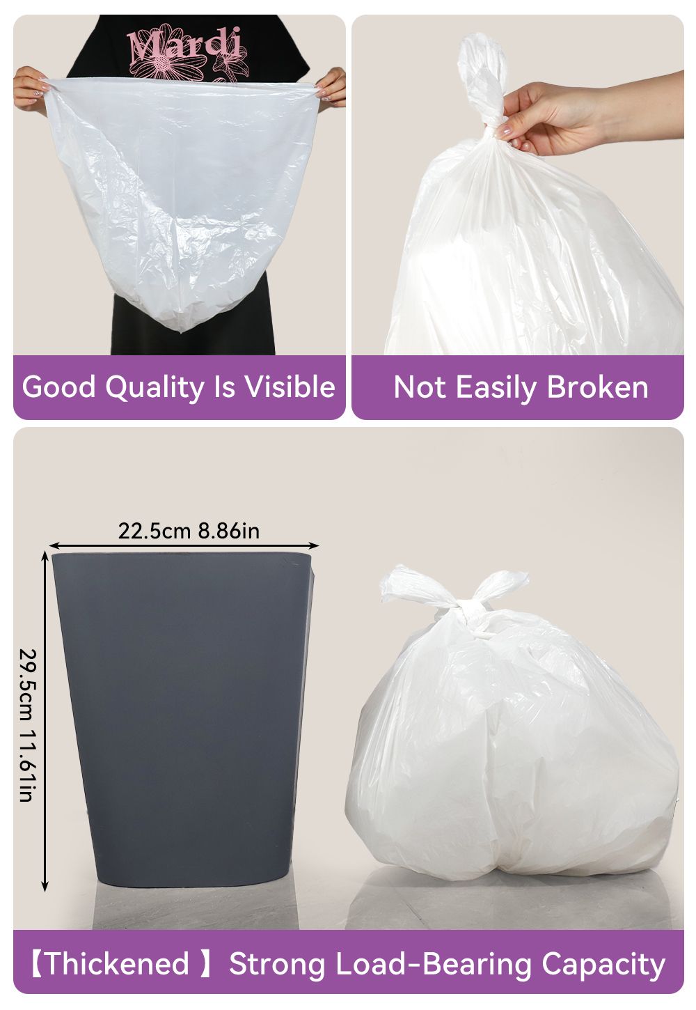 270-Count 8-Gallon Drawstring Garbage Bags, Lemon Mint Scent - product view 9