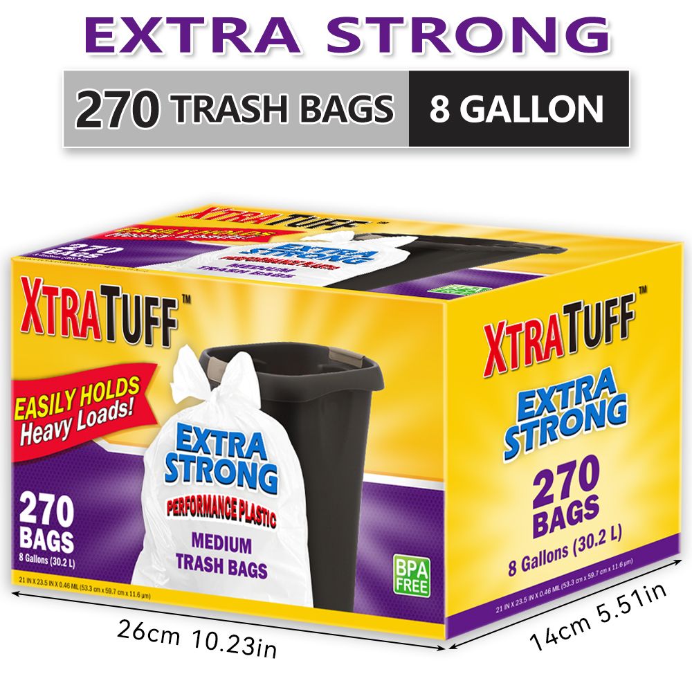 270-Count 8-Gallon Drawstring Garbage Bags, Lemon Mint Scent - product view 8
