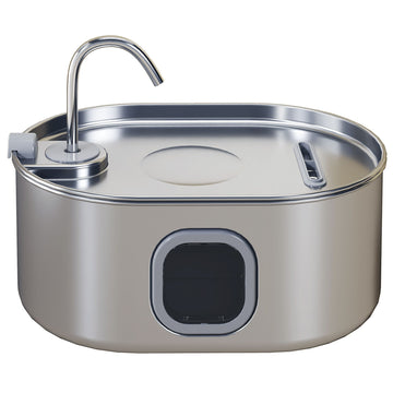 PawHut 7L Stainless Steel Pet Water Fountain with Filters and Quiet Pump