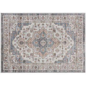 HOMCOM 4 x 6 ft Vintage Washable Area Rug with Non-Slip Backing