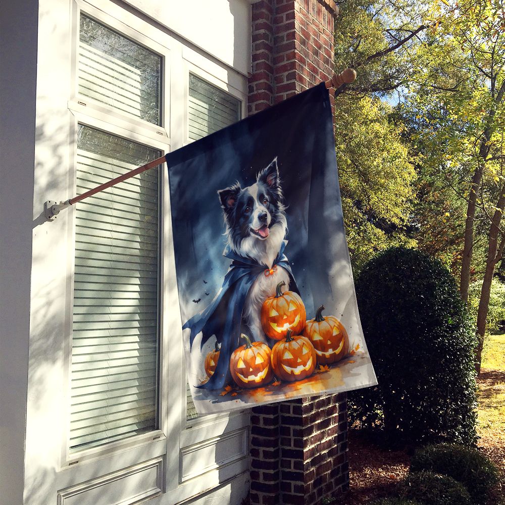 Border Collie Puppy Halloween House Flag House-Size Decorative Flag
