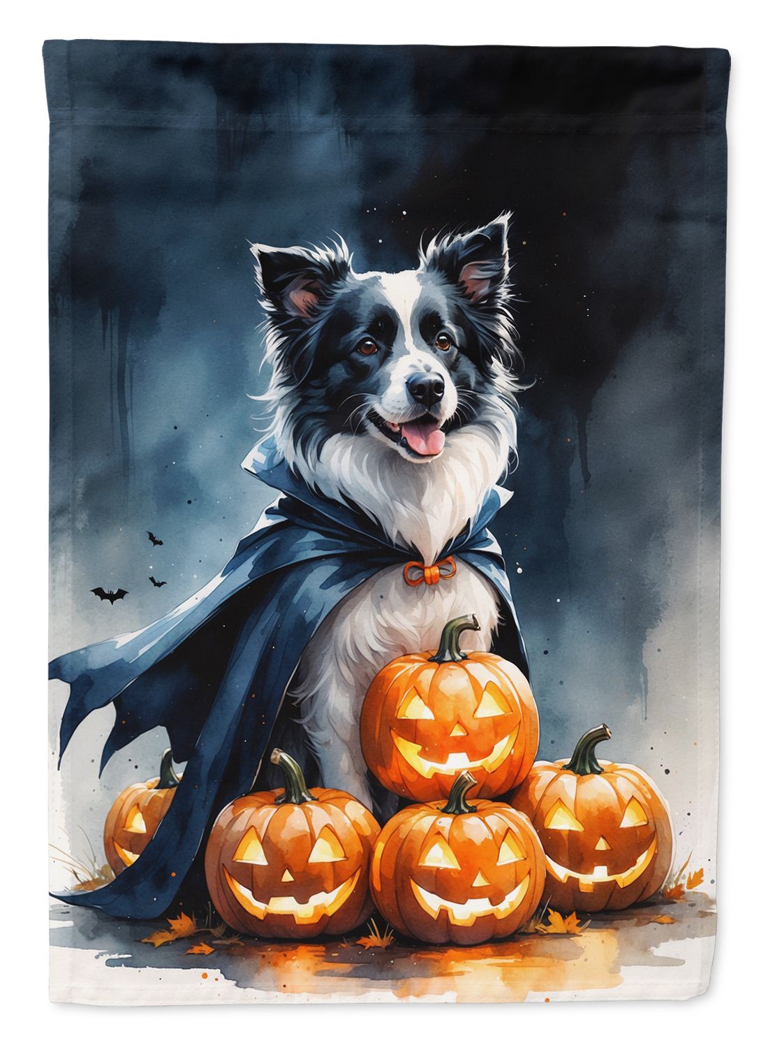 Border Collie Puppy Halloween House Flag House-Size Decorative Flag