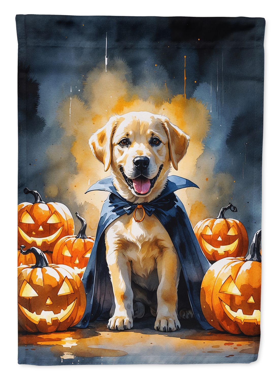 Yellow Labrador Retriever Puppy Halloween House Flag House-Size Decorative Flag