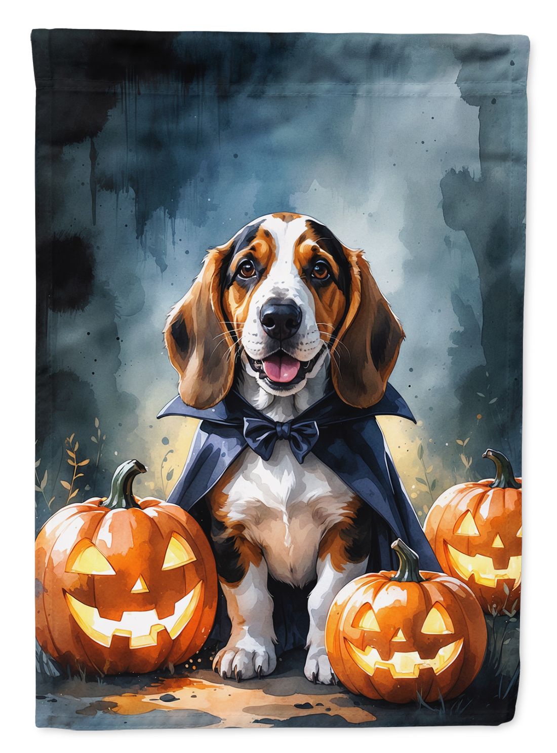 Basset Hound Puppy Halloween House Flag House-Size Decorative Flag