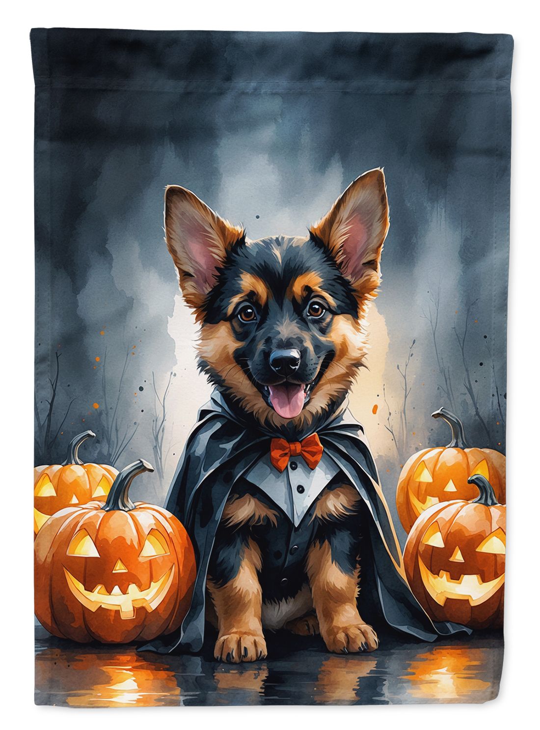 German Shepherd Puppy Halloween House Flag House-Size Decorative Flag
