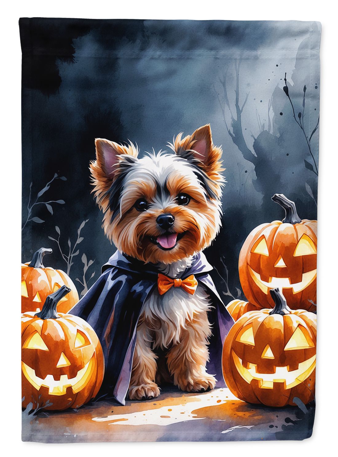 Yorkshire Terrier Puppy Halloween House Flag House-Size Decorative Flag