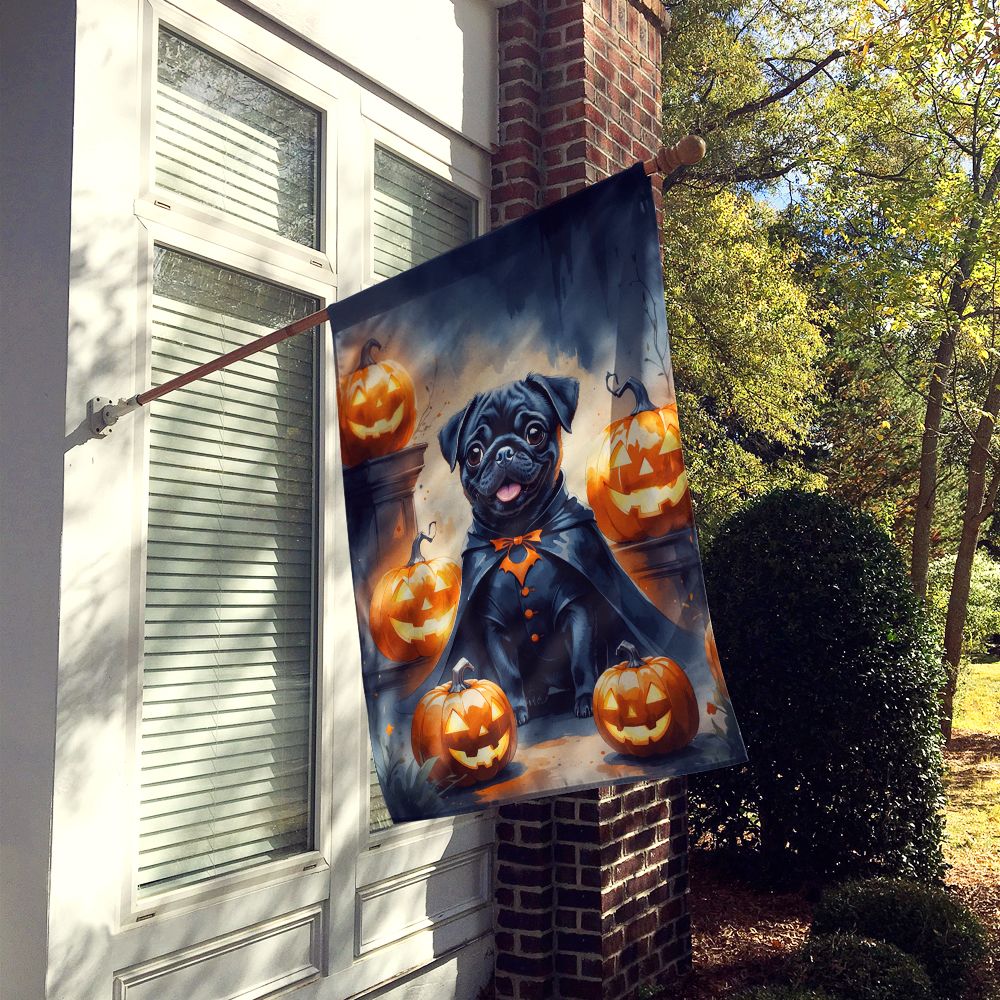 Black Pug Puppy Halloween House Flag House-Size Decorative Flag - product view 2