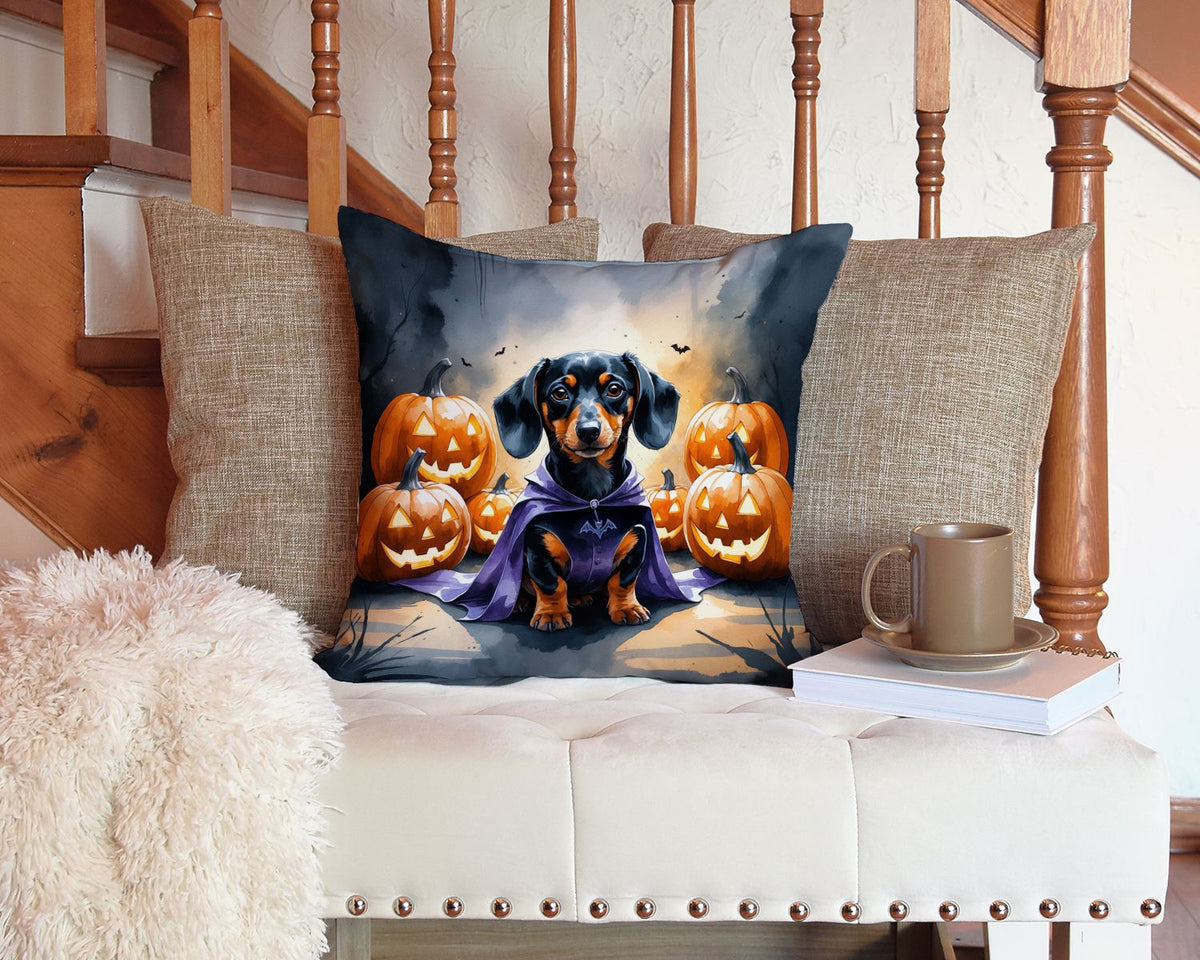 Dachshund Puppy Halloween Throw Pillow Indoor/Outdoor Decorative Throw Pillow, 14 x 14 in - product view 5