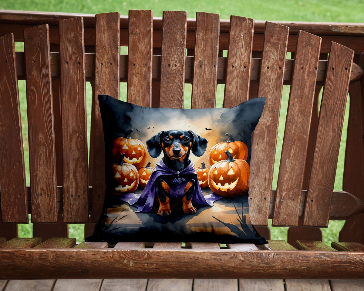 Dachshund Puppy Halloween Throw Pillow Indoor/Outdoor Decorative Throw Pillow, 14 x 14 in - product view 4