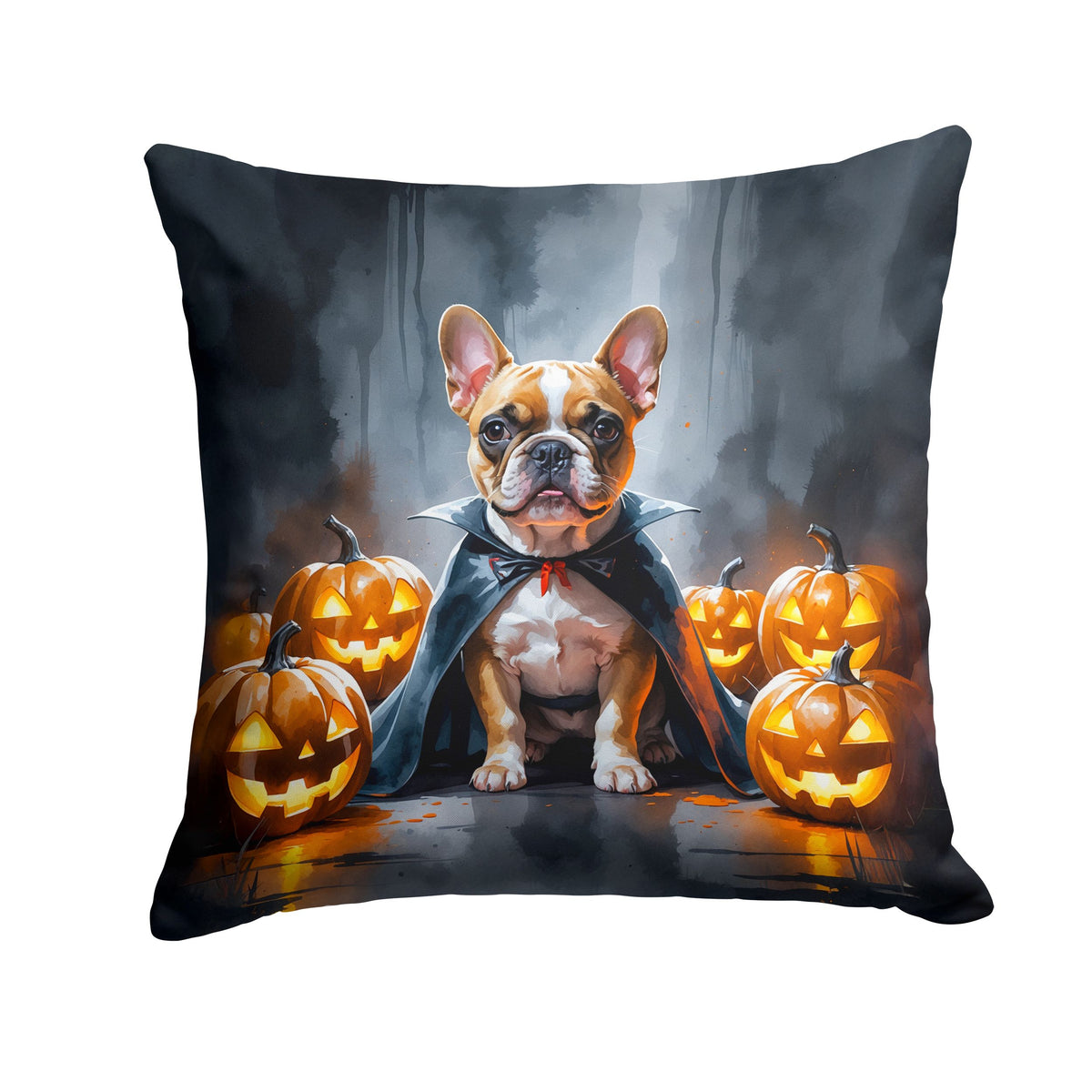 French Bulldog Puppy Halloween Throw Pillow Indoor/Outdoor Decorative Throw Pillow, 14 x 14 in