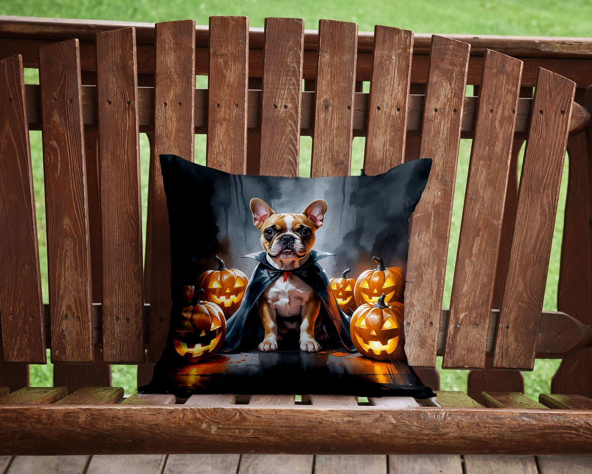 French Bulldog Puppy Halloween Throw Pillow Indoor/Outdoor Decorative Throw Pillow, 14 x 14 in - product view 4