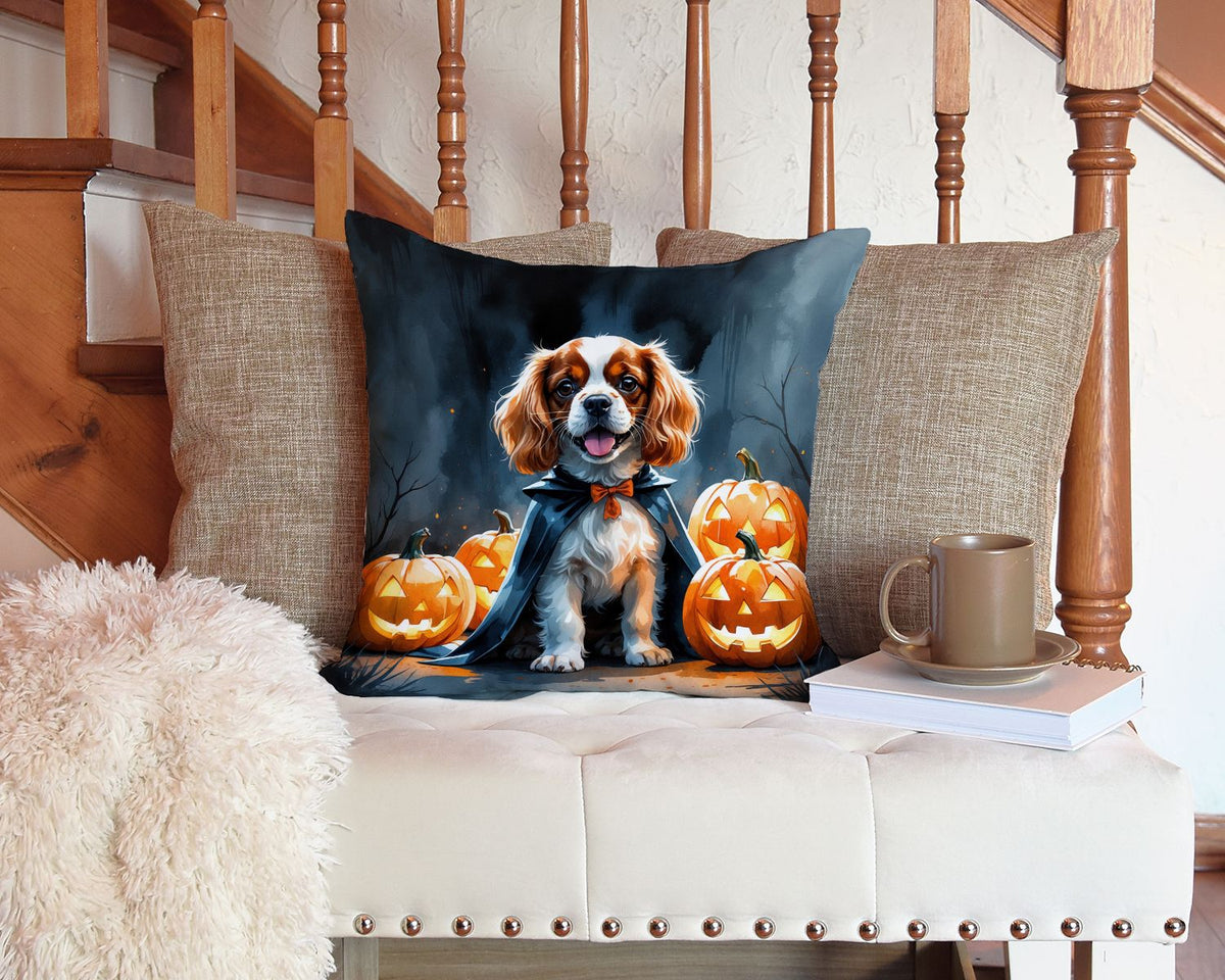 Cavalier Spaniel Puppy Halloween Throw Pillow Indoor/Outdoor Decorative Throw Pillow, 14 x 14 in - product view 5