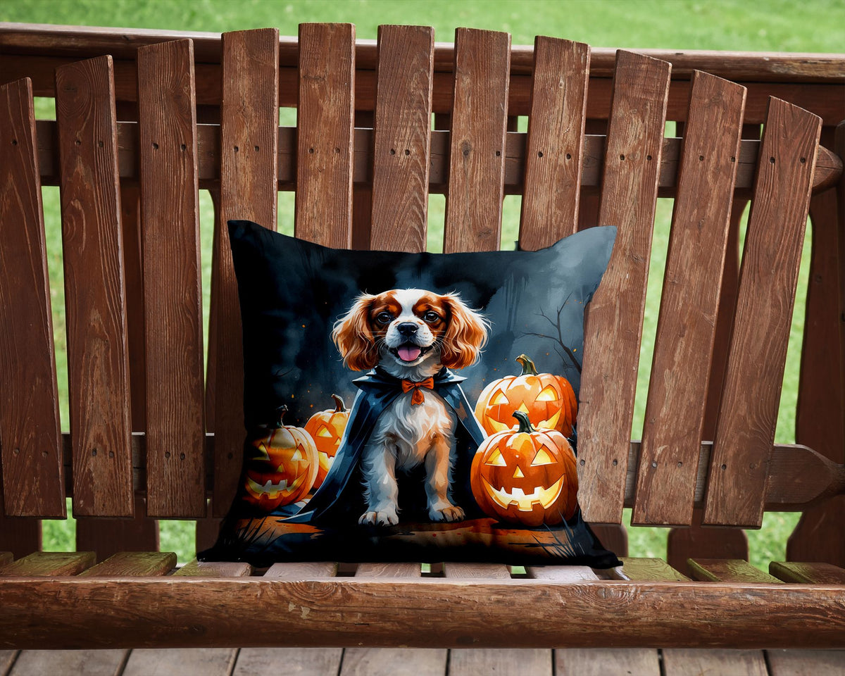 Cavalier Spaniel Puppy Halloween Throw Pillow Indoor/Outdoor Decorative Throw Pillow, 14 x 14 in - product view 4