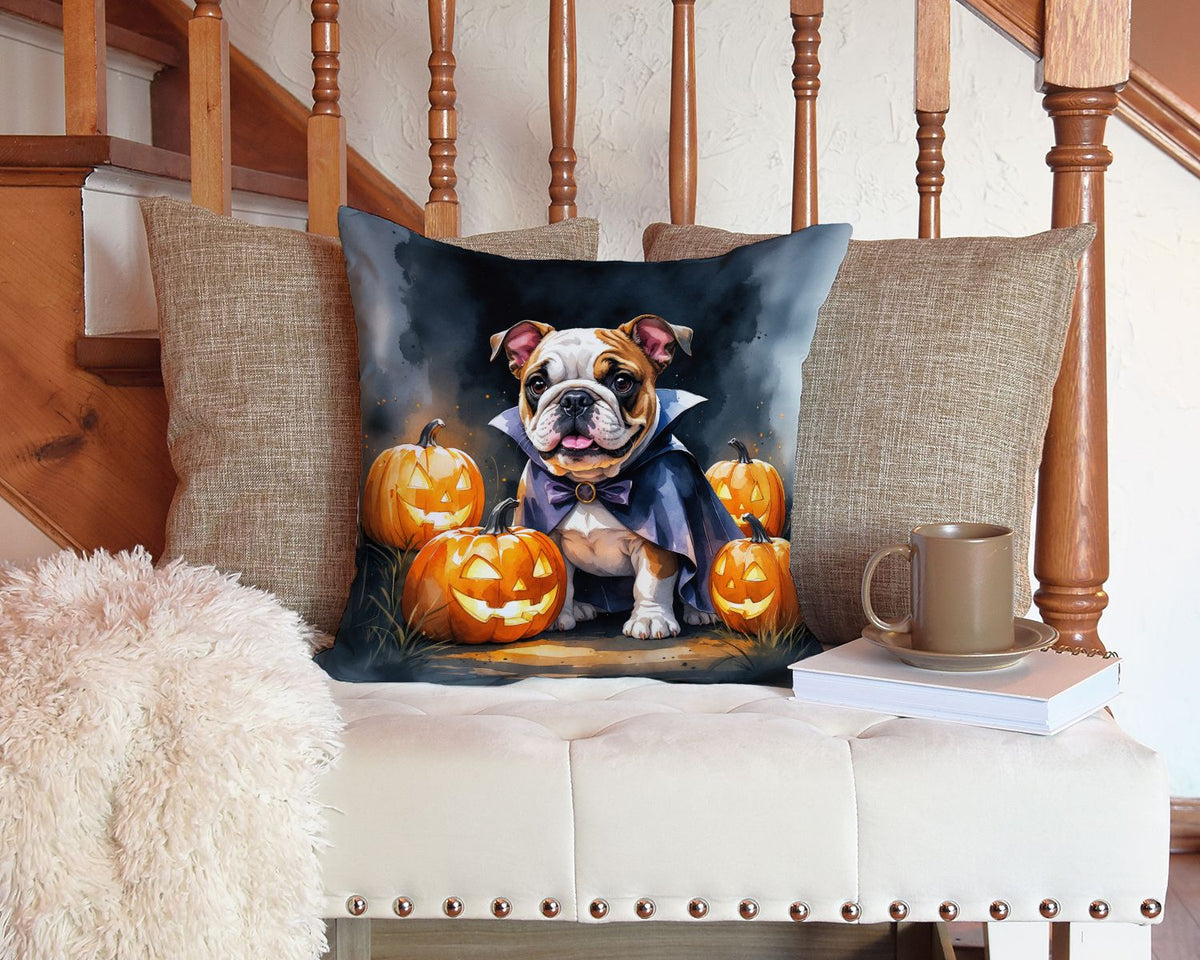 English Bulldog Puppy Halloween Throw Pillow Indoor/Outdoor Decorative Throw Pillow, 14 x 14 in - product view 5