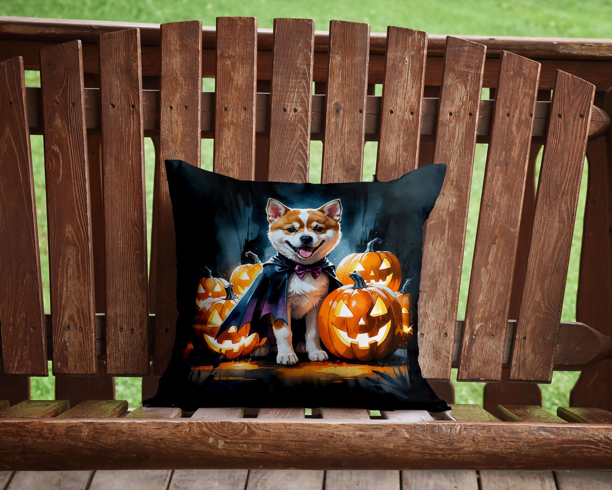 Akita Puppy Halloween Throw Pillow Indoor/Outdoor Decorative Throw Pillow, 14 x 14 in - product view 4