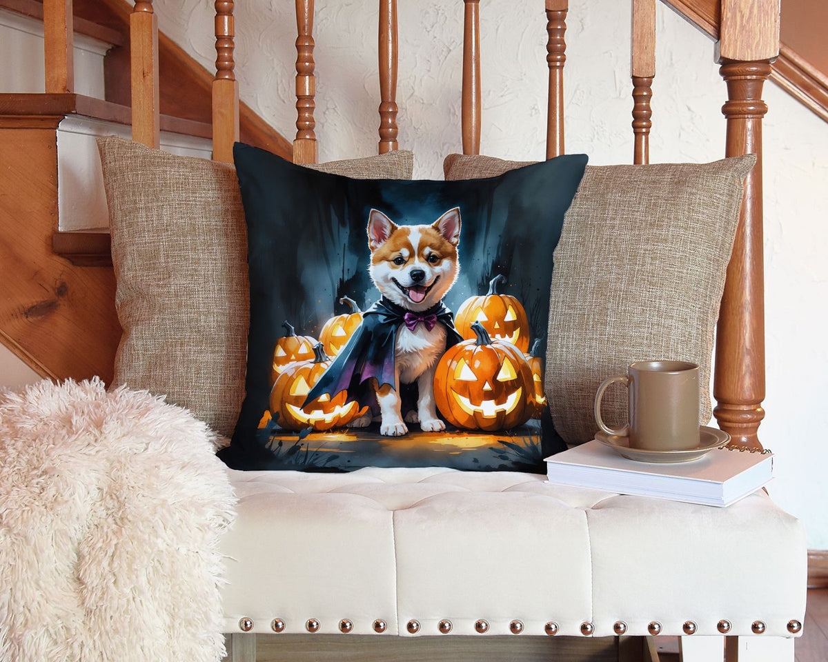 Akita Puppy Halloween Throw Pillow Indoor/Outdoor Decorative Throw Pillow, 14 x 14 in - product view 5